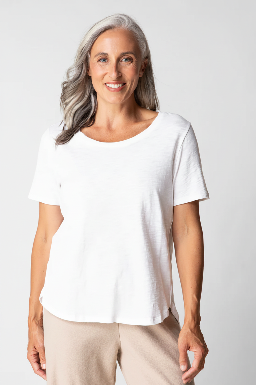 Studio front - white tee